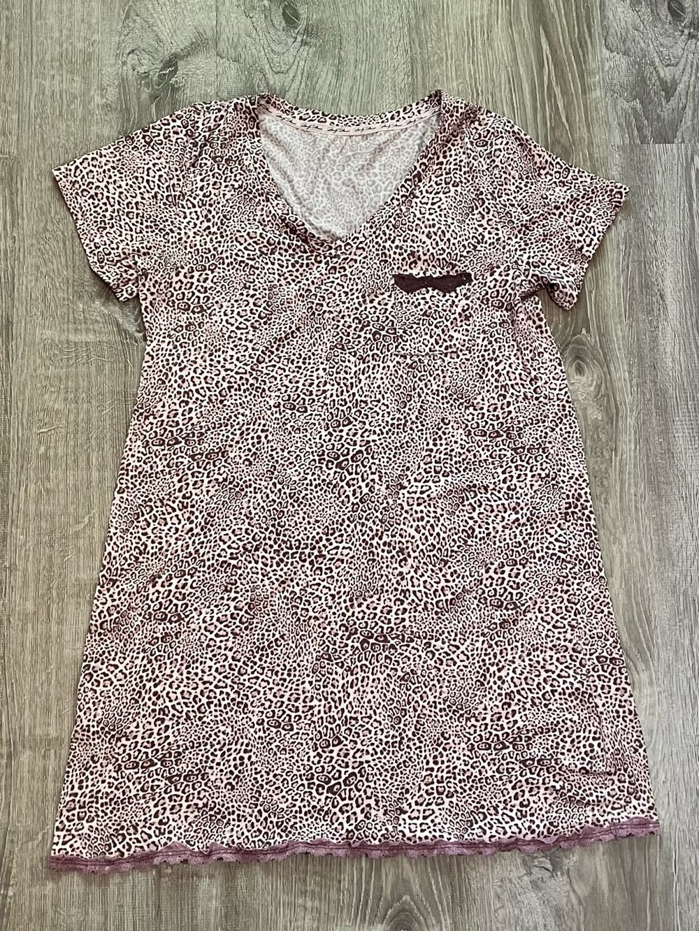 Marilyn Monroe Size Medium Purple Leopard Print Lace Night Gown Mini Dress PJ